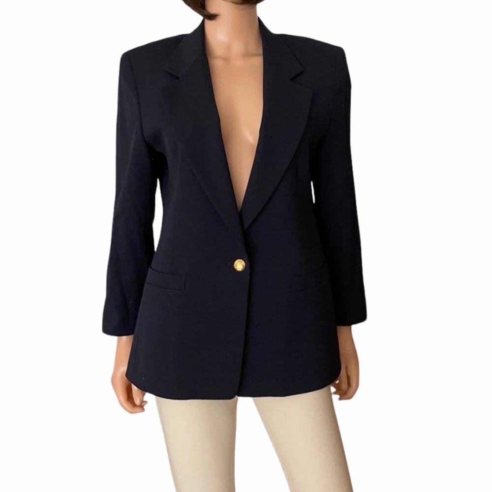 Austin Reed Navy Single-Button Blazer with Gold Button